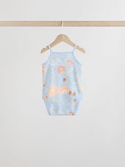 Blue Floral Baby Strappy Vest Bodysuits 5 Pack - Image 4 of 13