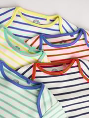 Multi Bright Stripe Short Sleeve Bodysuits 5 Pack - Image 10 of 13