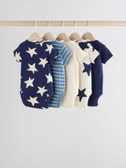 Blue 5 Pack Baby Short Sleeve Bodysuits - Image 2 of 11
