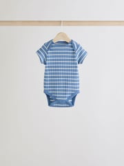 Blue 5 Pack Baby Short Sleeve Bodysuits - Image 7 of 11