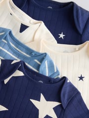 Blue 5 Pack Baby Short Sleeve Bodysuits - Image 9 of 11