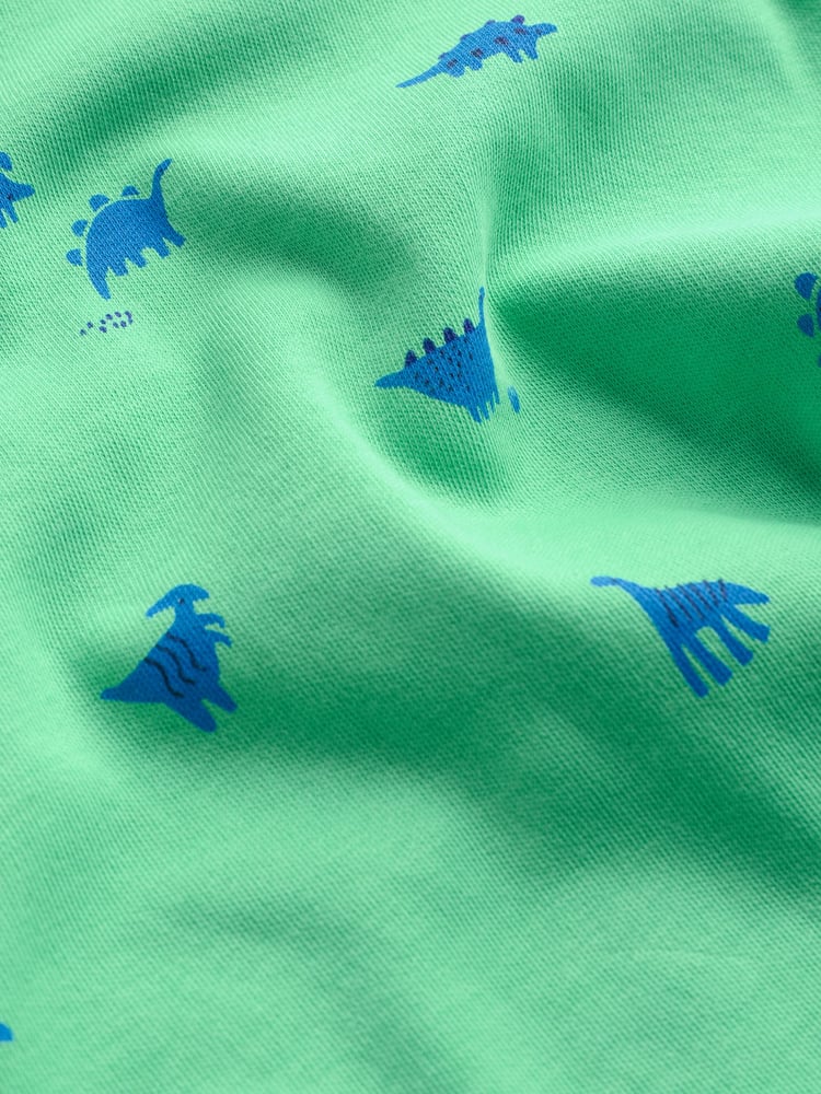 Blue/Green/Red Dinosaur Print Short Sleeve Baby Bodysuits 5 Pack - Image 13 of 13