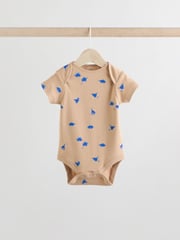 Blue/Green/Red Dinosaur Print Short Sleeve Baby Bodysuits 5 Pack - Image 7 of 13