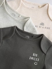 Monochrome Baby Long Sleeve Bodysuits 3 Pack - Image 9 of 11