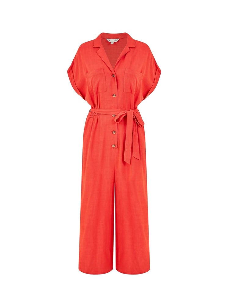 Yumi Red Button up Jumpsuit - Image 5 of 5