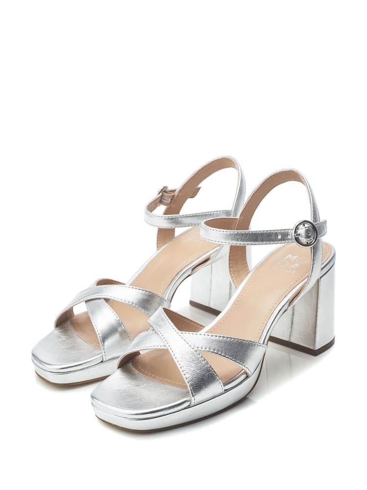 Moda in Pelle Marli Cross Over Block Heel Platform Sandals - Image 2 of 4
