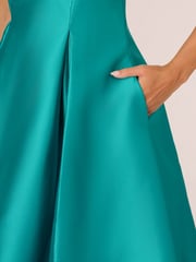 Adrianna Papell Green Sleeveless Tea Length Dress - Image 7 of 7