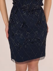 Adrianna Papell Blue Studio Beaded Blouson Dress - Image 5 of 7