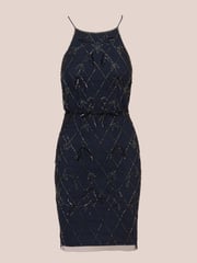 Adrianna Papell Blue Studio Beaded Blouson Dress - Image 6 of 7