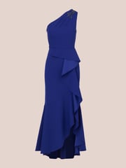 Adrianna Papell Blue Studio Beaded Knit Crepe Gown - Image 6 of 7