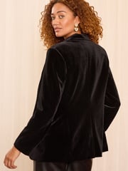 Love & Roses Black Velvet Velvet Tailored Tux Blazer - Image 4 of 4