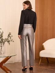 Love & Roses Silver Tailored Metallic Trousers - Image 2 of 4