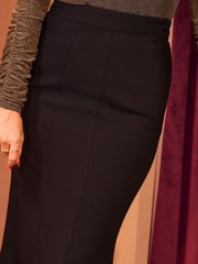Love & Roses Black Fishtail Crepe Maxi Skirt - Image 4 of 4