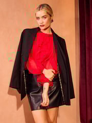 Love & Roses Black Cinched Waist Blazer - Image 2 of 4