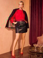 Love & Roses Black Cinched Waist Blazer - Image 3 of 4