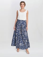 Gina Bacconi Blue Dakota Satin Elastic Waist Skirt - Image 5 of 6