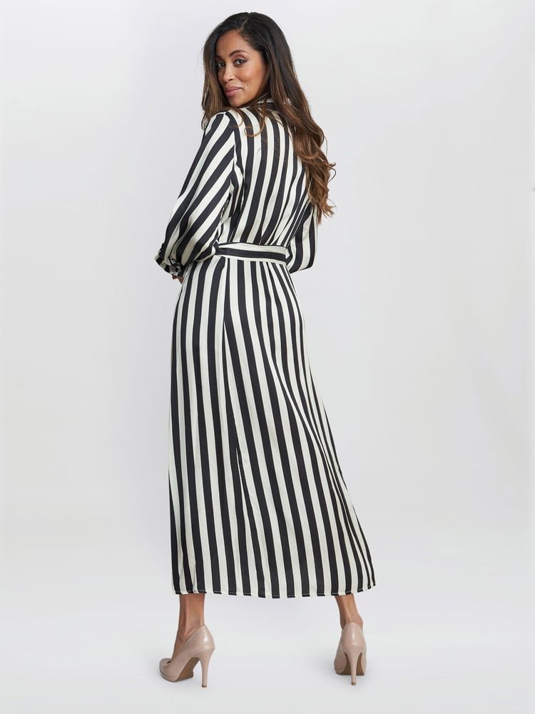 Gina Bacconi Katarina Satin Shirt Black Dress - Image 2 of 6