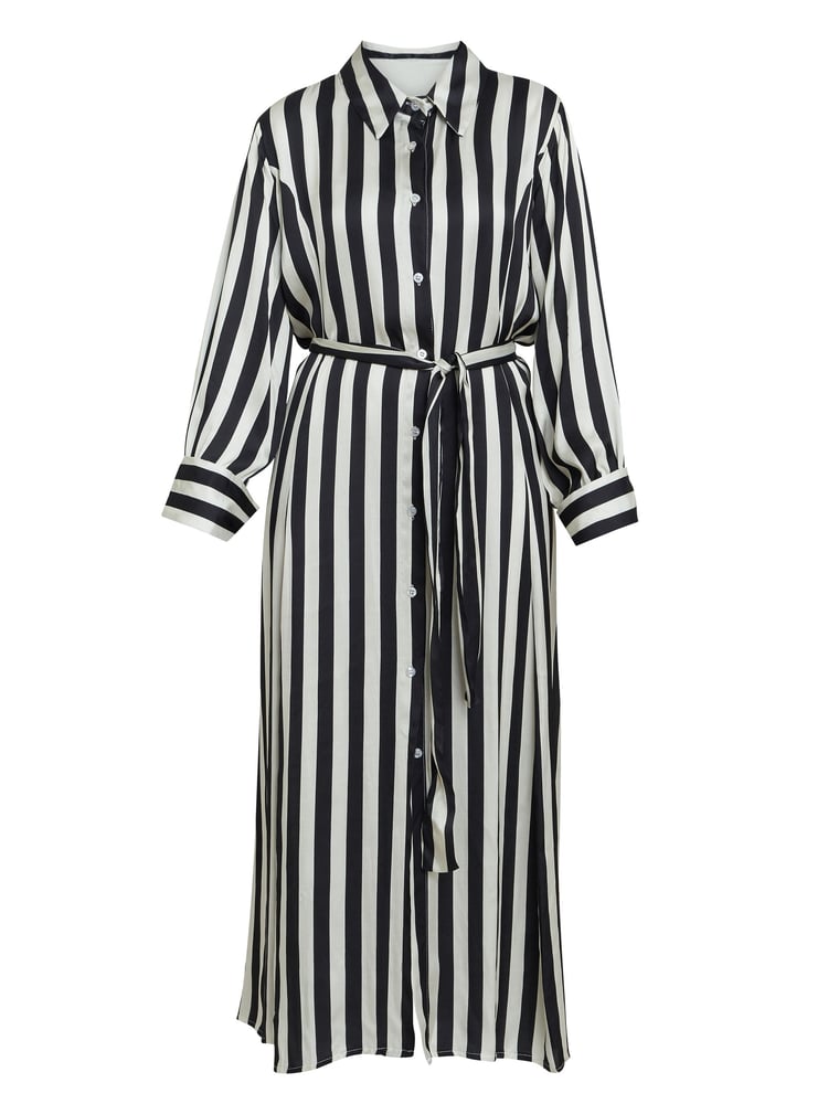 Gina Bacconi Katarina Satin Shirt Black Dress - Image 6 of 6