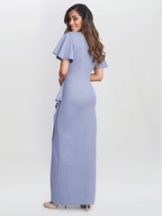 Gina Bacconi Purple Alissa Maxi Dress With Hip Embellishment - Image 2 of 5