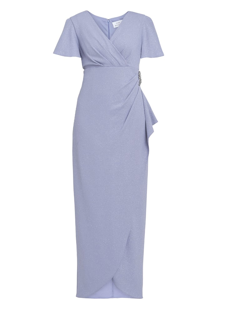 Gina Bacconi Purple Alissa Maxi Dress With Hip Embellishment - Image 5 of 5