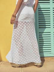 White Lace Maxi Skirt - Image 4 of 7