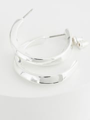 Silver Tone Twist Hoop Earrings - Image 4 of 4