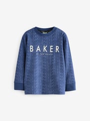 Baker by Ted Baker Blue/Green Long Sleeve 100% Cotton Pyjamas 2 Pack - Image 3 of 7