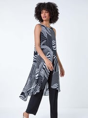 Roman Black Full Length Printed Overlay Jumpsuit - Image 1 of 5