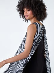 Roman Black Full Length Printed Overlay Jumpsuit - Image 4 of 5