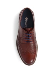 Pavers Brogues Detailed Leather Lace-Up Brown Shoes - Image 4 of 5