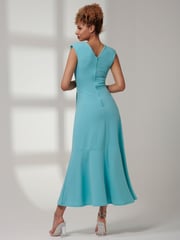 Jolie Moi Blue Preslie Wrap Frill Hem Maxi Dress - Image 2 of 5