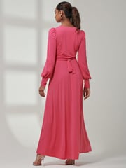 Jolie Moi Pink Giulia Long Sleeve Maxi Dress - Image 2 of 6