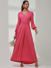 Jolie Moi Pink Giulia Long Sleeve Maxi Dress - Image 5 of 6