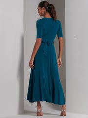 Jolie Moi Blue Olana Jersey Frill Hem Maxi Dress - Image 2 of 6