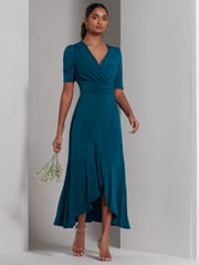 Jolie Moi Blue Olana Jersey Frill Hem Maxi Dress - Image 6 of 6