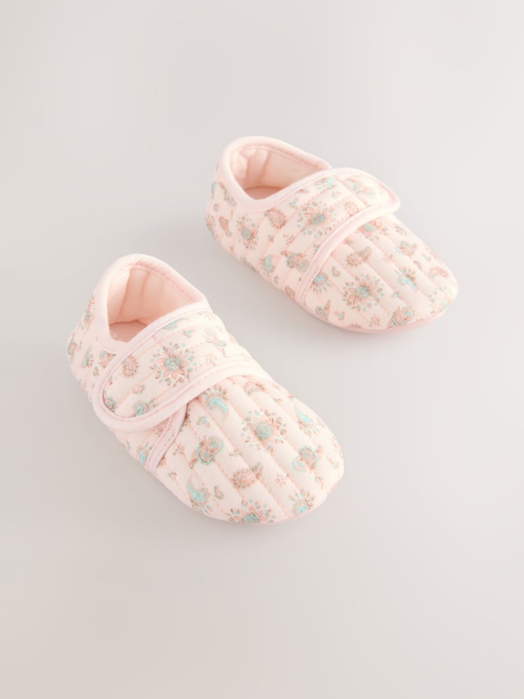 Pink Paisley Touch Fasten Slippers - Image 1 of 4