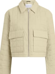 Calvin Klein Jeans Cream Grid Quilted Short Jacket - Image 1 of 5