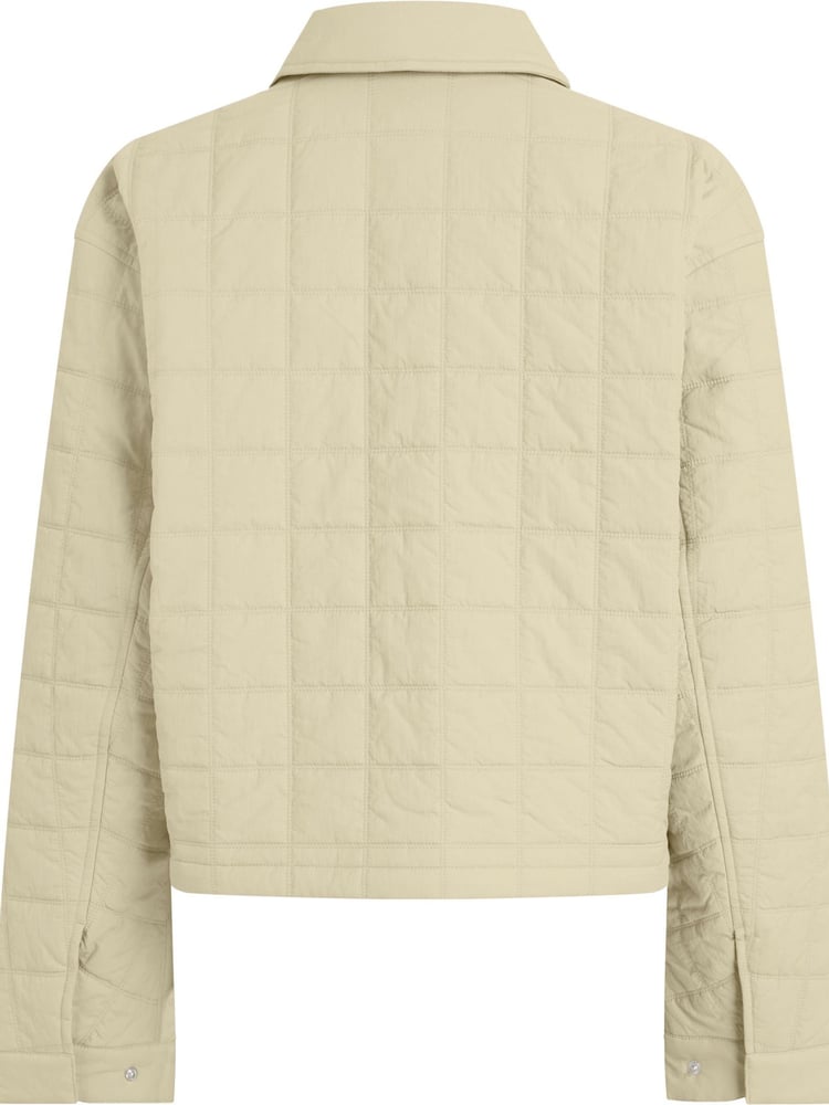 Calvin Klein Jeans Cream Grid Quilted Short Jacket - Image 2 of 5 Calvin Klein Jeans Cream Grid Quilted Short Jacket - Image 2 of 5