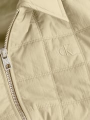 Calvin Klein Jeans Cream Grid Quilted Short Jacket - Image 3 of 5