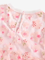 Pink Printed Mesh Flower Party Dress (3-16yrs) - Image 8 of 9