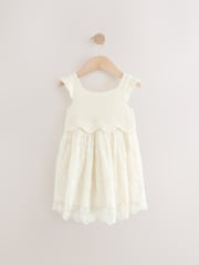 Ecru White Occasion Knit Dress (3mths-10yrs) - Image 5 of 7