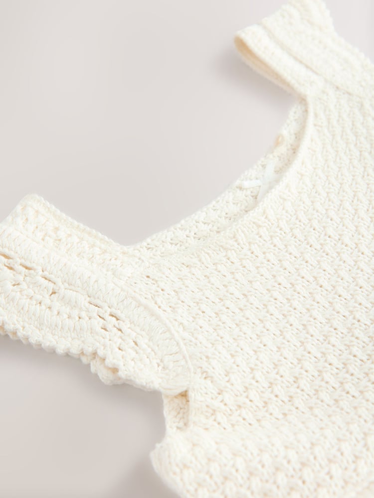 Ecru White Occasion Knit Dress (3mths-10yrs) - Image 7 of 7