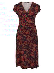 Yours Curve Red Floral Print Wrap Dress - Image 5 of 5