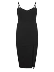 Yours Curve Black Diamante Buckle Square Neck Shift Dress - Image 5 of 5