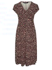 Yours Curve Red Leopard Print Spot Print Wrap Dress - Image 5 of 5