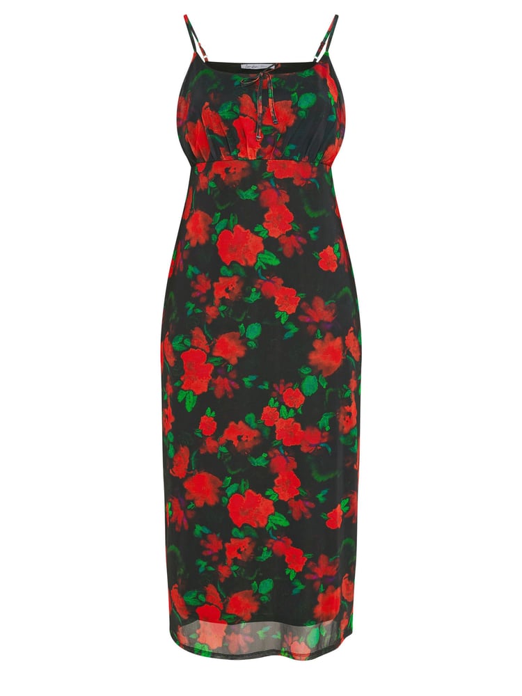 Yours Curve Black London Floral Midaxi Dress - Image 2 of 2