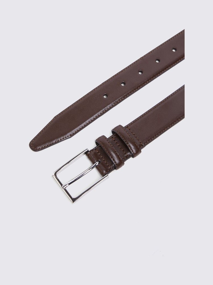 MOSS Brown Classic Leather Belt - Image 2 of 2 MOSS Brown Classic Leather Belt - Image 2 of 2