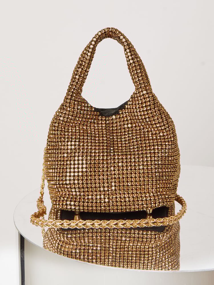 Lipsy Gold Embellished Pouch Bag - Image 2 of 4