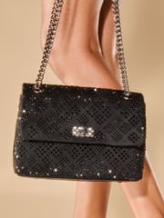 Lipsy Black Sequin Embellished Multiway Crossbody Bag - Image 1 of 4