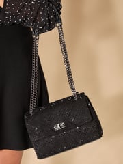 Lipsy Black Sequin Embellished Multiway Crossbody Bag - Image 3 of 4
